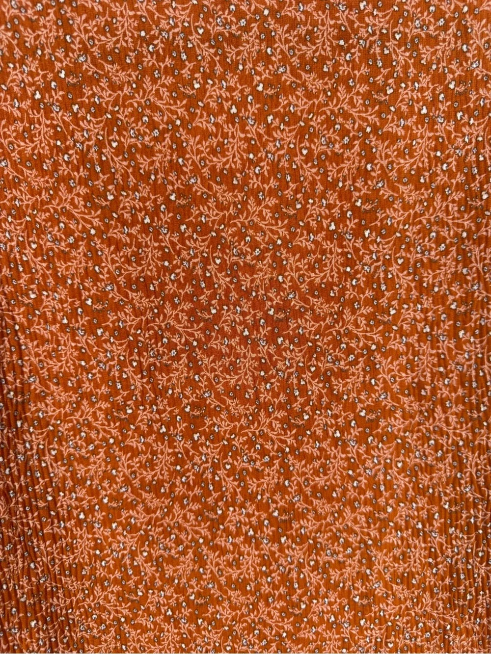 Astr Rust Floral V-Neck Puff Sleeve Blouse. Sheer arms and screams fall 🔥🧡